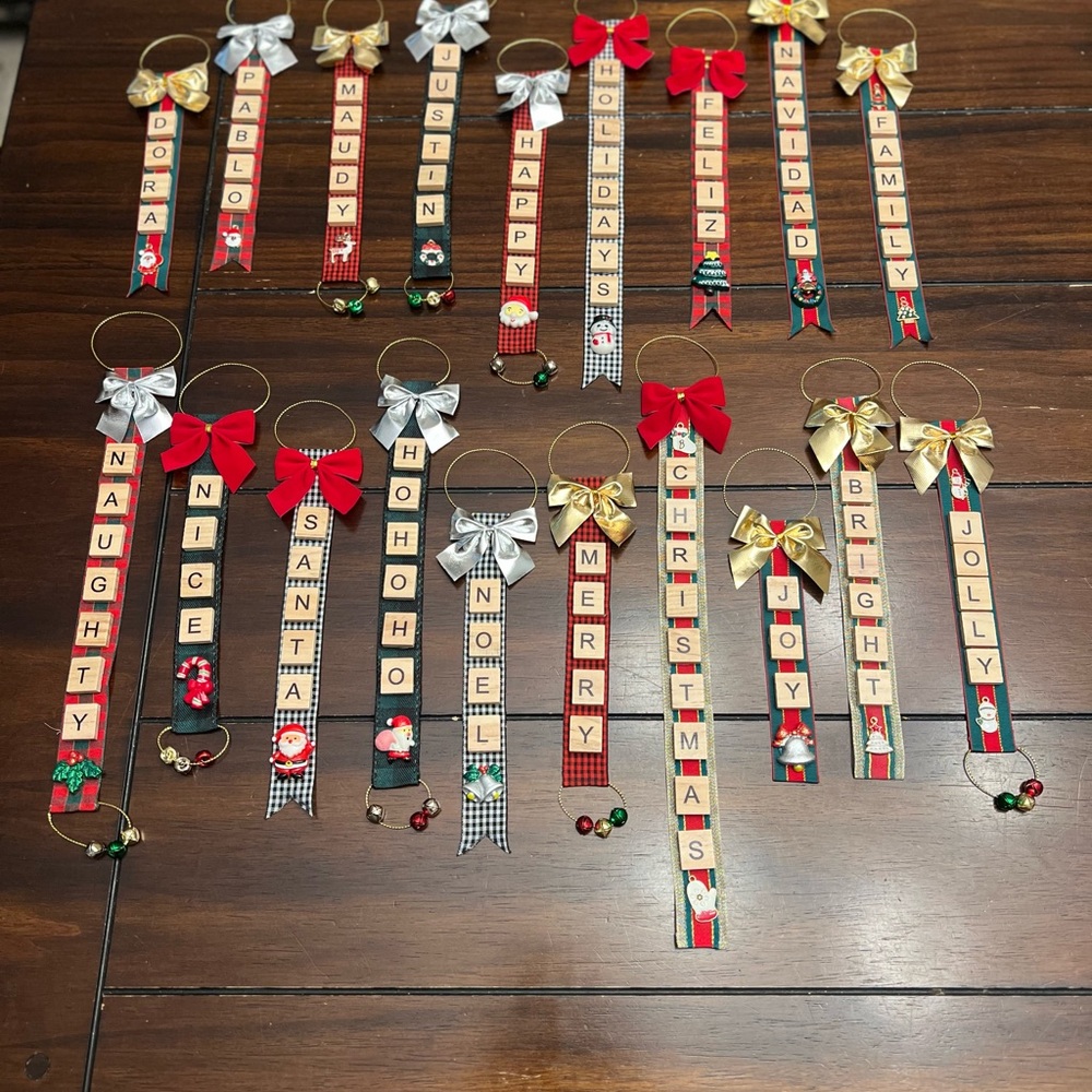 Handmade Personalized Scrabble Christmas Ornament - Custom Name, Family, Pet - Picture 3 of 5